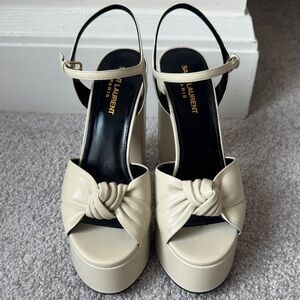 Saint Laurent off white colored Platform Heels